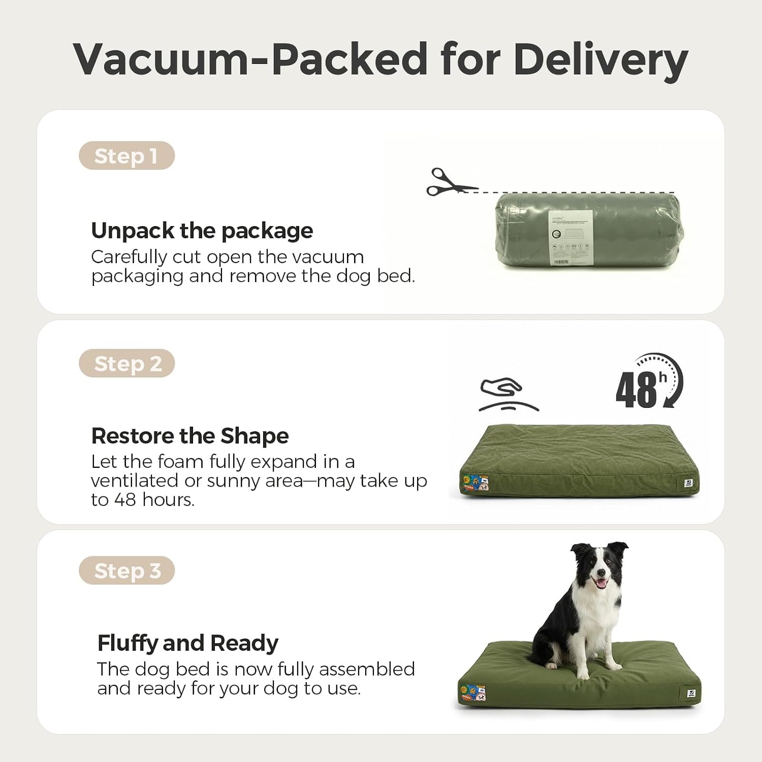 Sytopia 36 Inch Indestructible Dog Bed for Aggressive Chewers, Chew Proof Durable Outdoor Canvas Pet Crate Mat with Waterproof Washable Removable Cover, Indoor Patio Pet Pad for Crate, Green