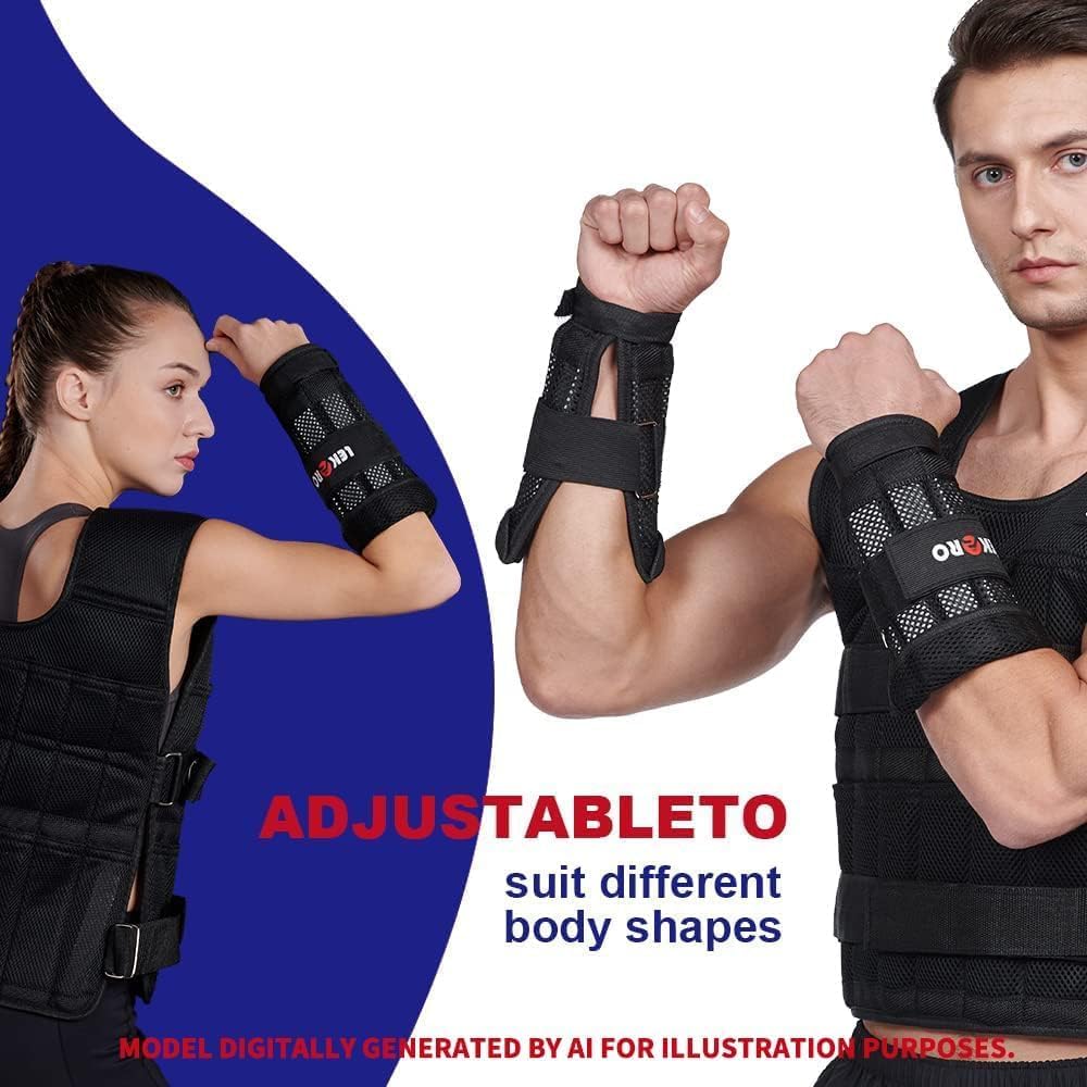 Wrist Ankle Weights with Removable Steel Bars, 1 Pair Adjustable Arm Leg Weights for Men and Women, No Leakage Design, Weighted Wrist Bands for Walking Jogging Yoga Pilates