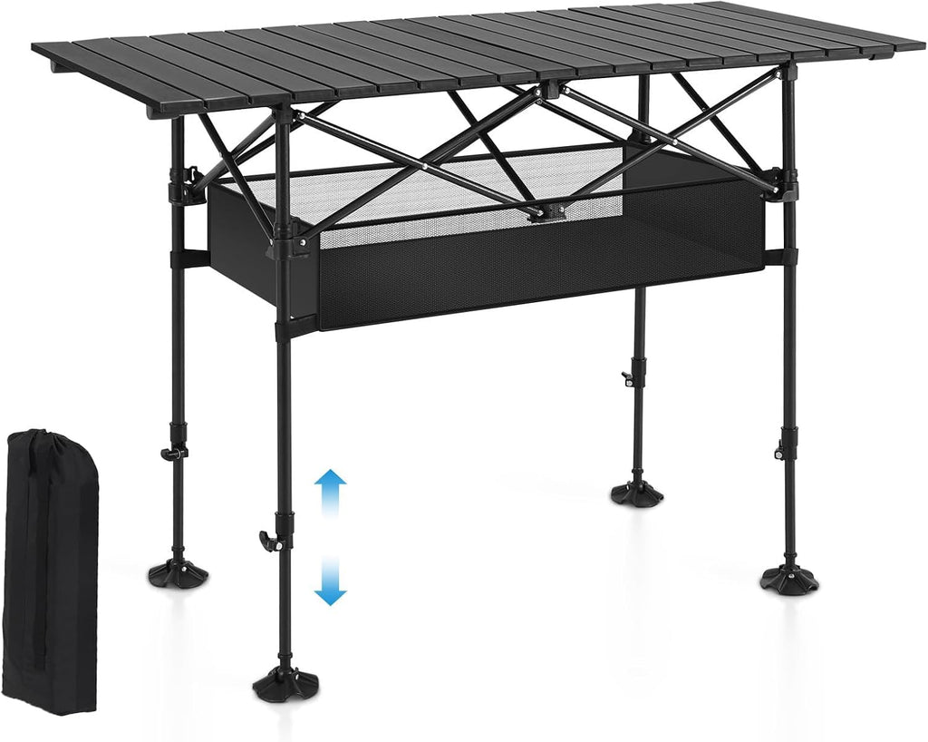 ALPHA CAMP Folding Camping Table Outdoor Table for Camping Picnic BBQ Beach