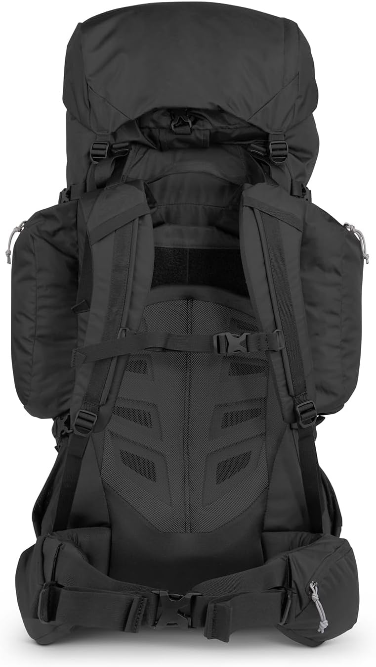 Kelty Coyote 60-105 Liter Internal Frame Backpack - Hiking, Backpacking, Travel, Adjustable Torso (65L / Black)