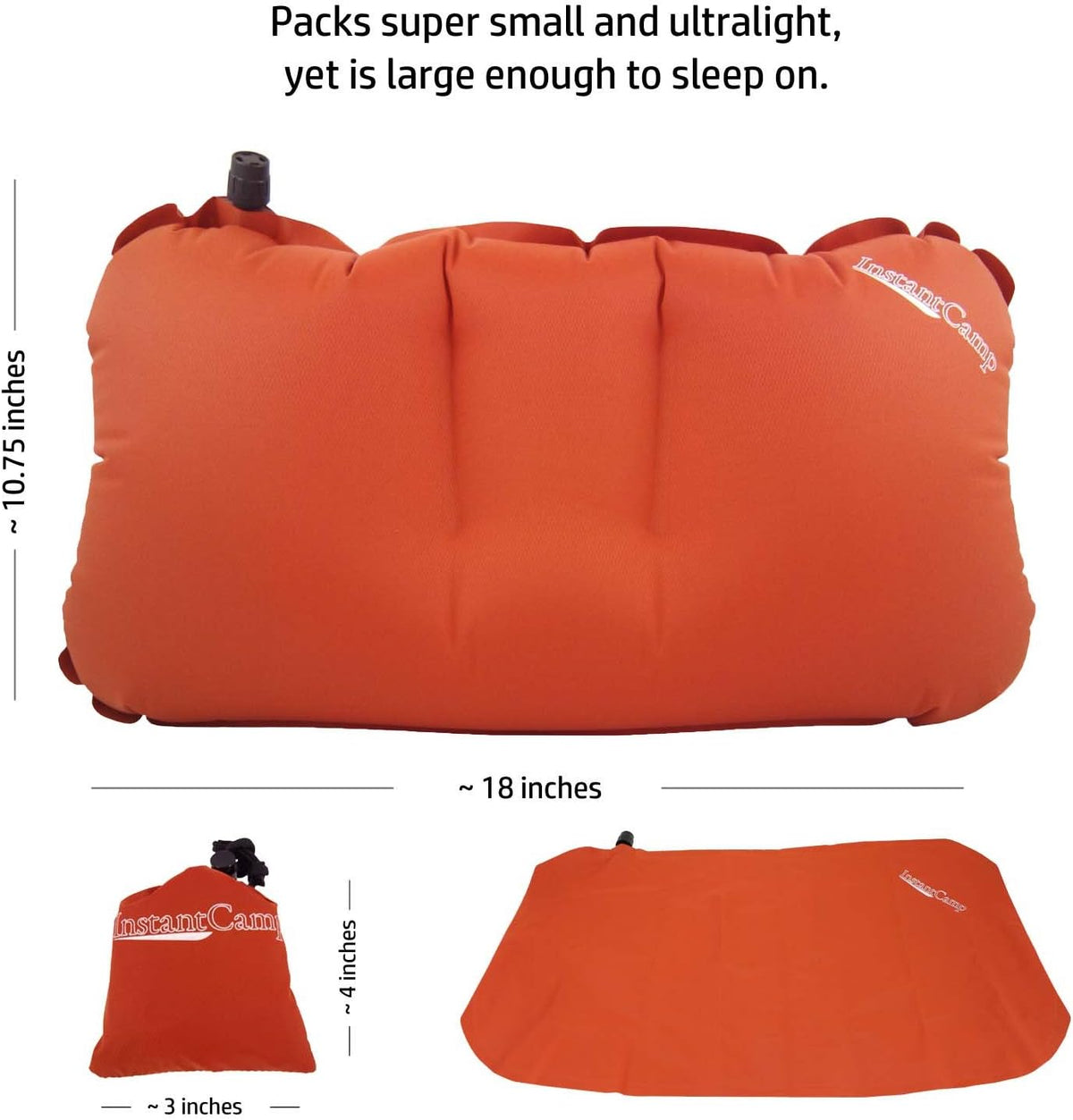 Ultralight Inflatable Backpacking Camping Pillow - Compact, Ergonomic, Durable for Lumbar Support, Camp, Traveling