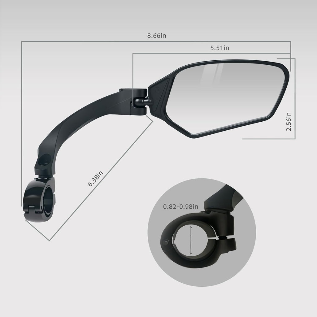 Adjustable Handlebar Bike Mirrors, Left & Right Bicycle Mirror Set