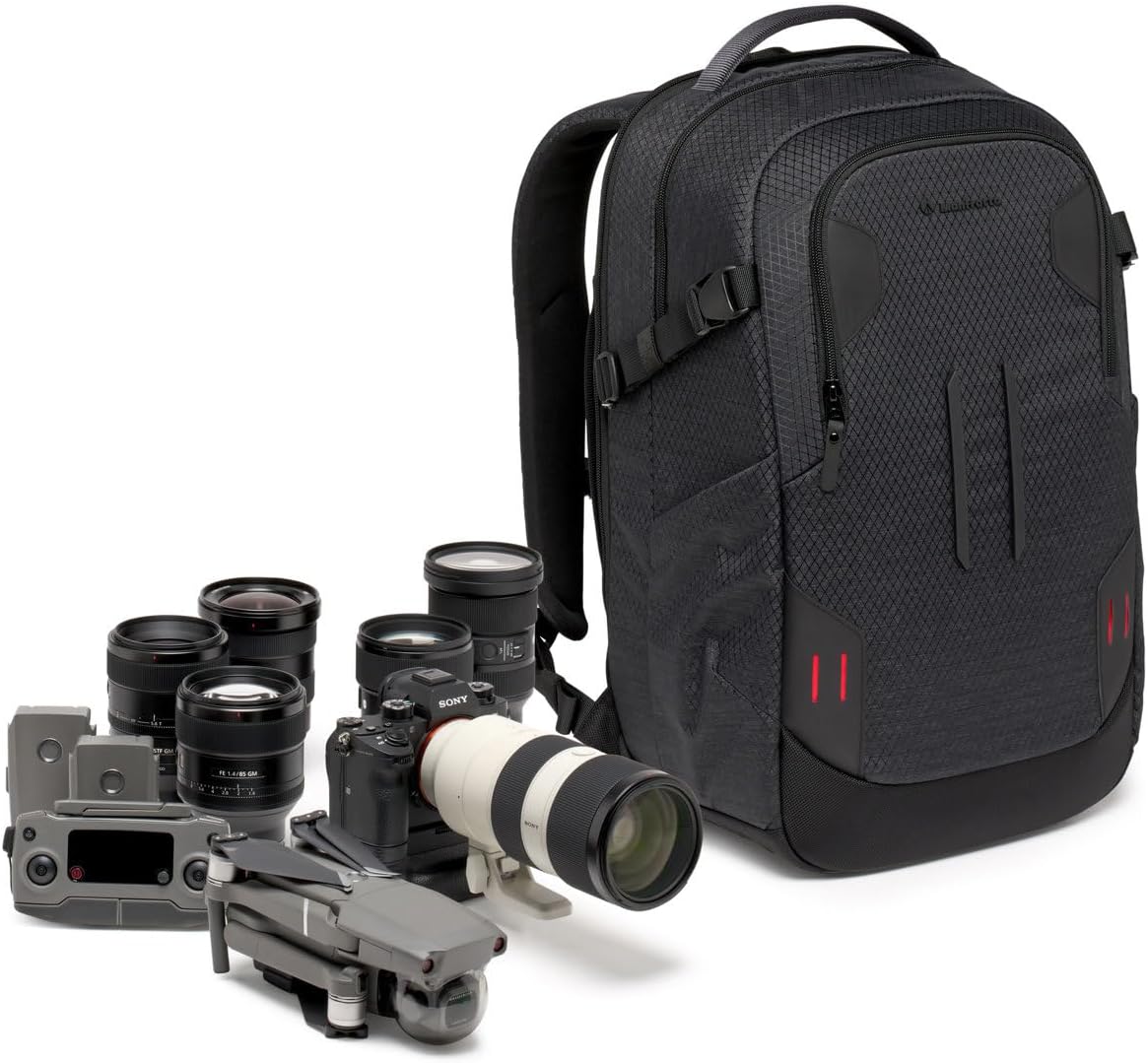 Manfrotto PRO Light Backloader M, Professional Camera Backpack for Cameras, Top and Rear Access, Double Tripod Mount, Padded Backpack with Interchangeable Dividers, Black