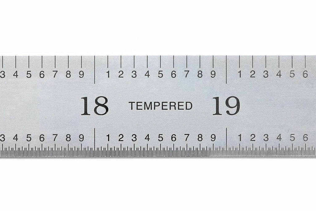 PEC Tools 24"/600mm Steel Rule, Slim & Flexible, Made in USA