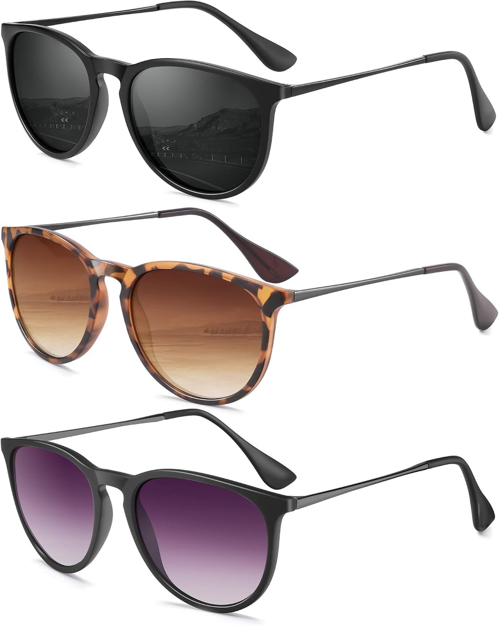 Sunglasses Womens Polarized Trendy Retro Round Sun Glasses with UV400