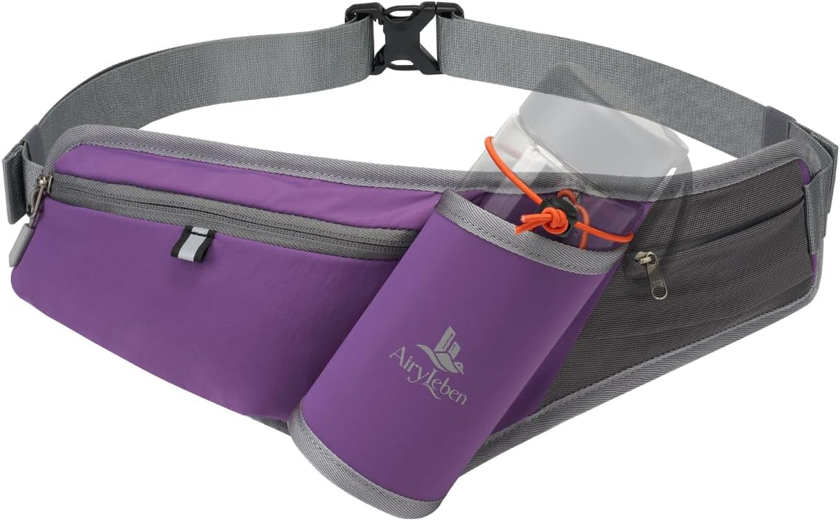 Fanny Pack with Water Bottle Holder, RFID Blocking Running Belt Bag