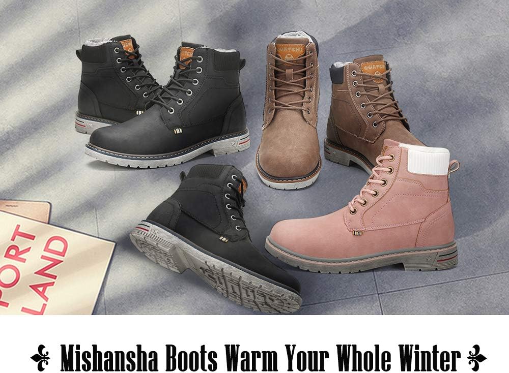 Mishansha Men's Waterproof Snow Boots, Warm Winter Boots