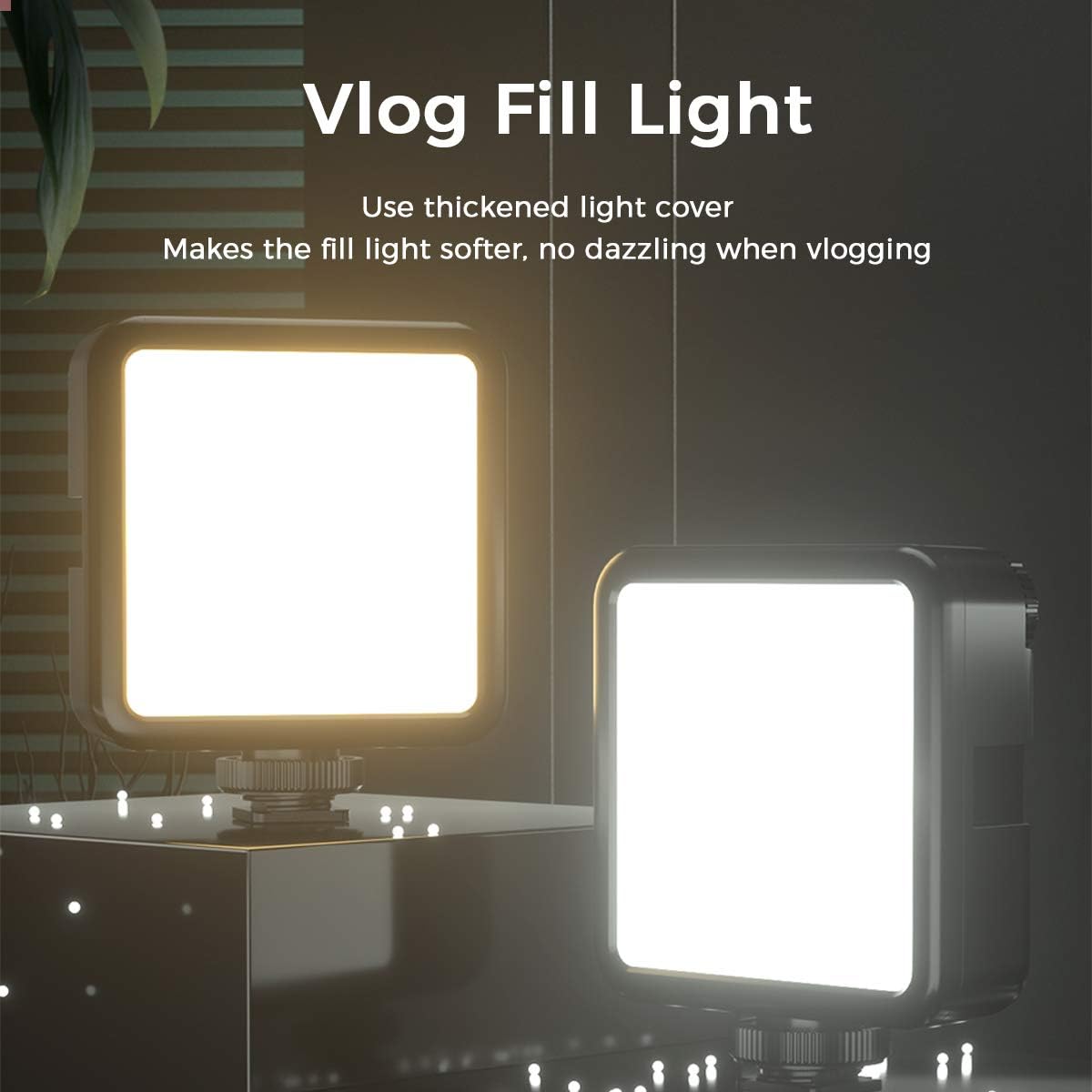ULANZI VL-81 3000mAh Bi-Color LED Video Light w Softbox - 3200K-5600K+CRI95 Rechargeable Camera Light, 3 Cold Shoe Mount for DSLR/GoPro/Sony/Canon/iPhone, Vlog Filming TikTok Live & Photography