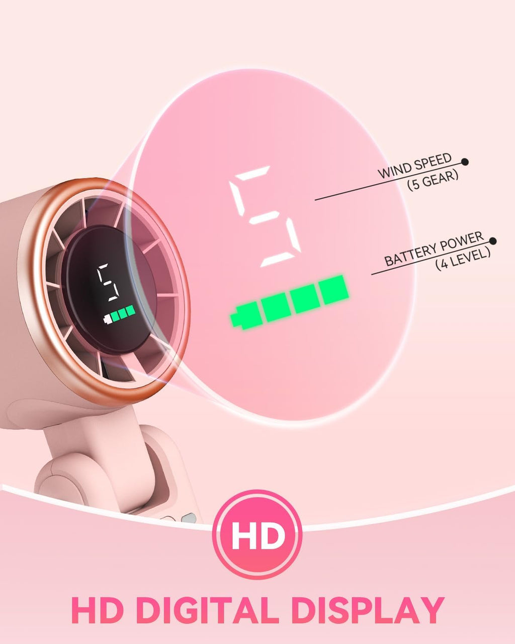 PlayHot Portable Handheld Turbo Fan, Travel Essentials, Gifts for Women/Men