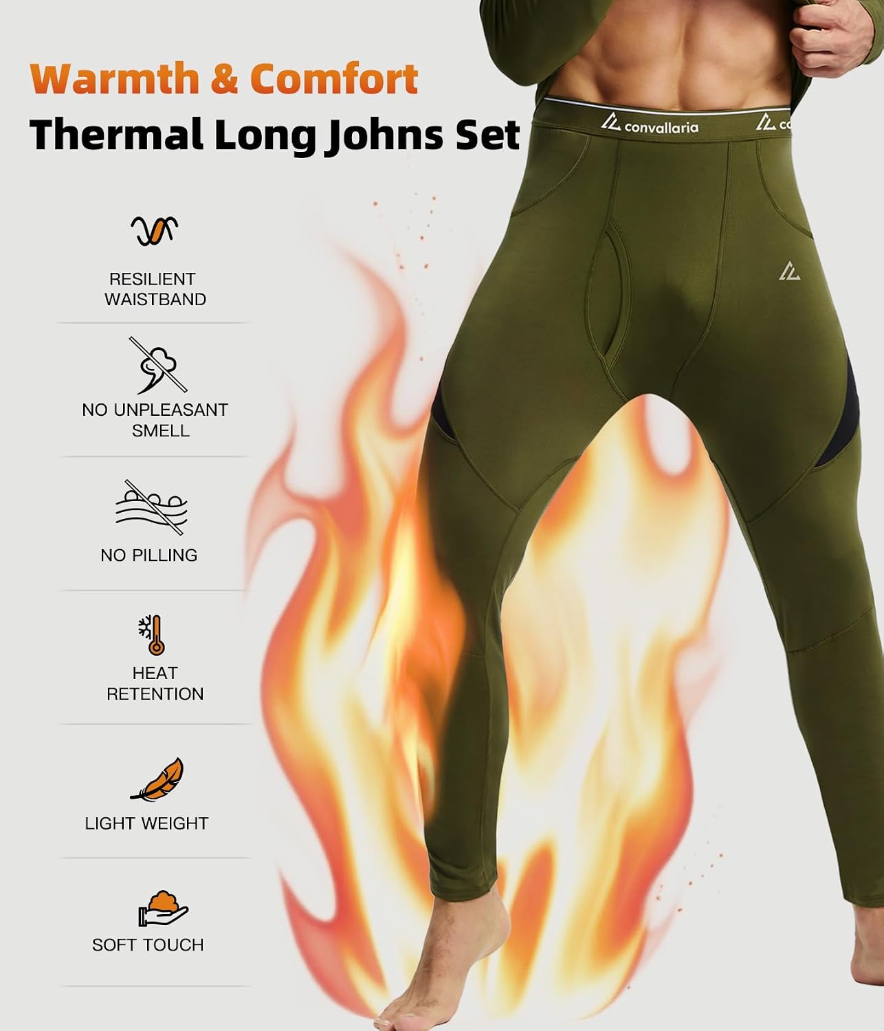 Mens Thermal Underwear Long Johns Set Cold Weather Hunting Base Layer