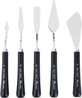 PHOENIX Flexible Palette Knife Set - 5 Pieces Stainless Steel Painting Knives, Art Knife with Wood Handle, Paint Spatula for Oil Acrylic Paint - Painting Tools for Artists