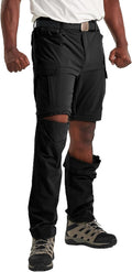 Men's Convertible Hiking Pants with 7 Pockets, Zip-Off Quick-Dry