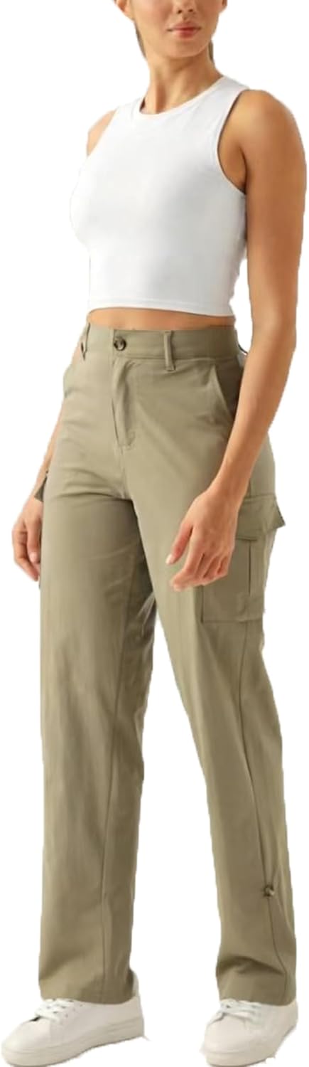 Women's Lightweight Hiking Work Cargo Pants with 5 Pockets Outdoor