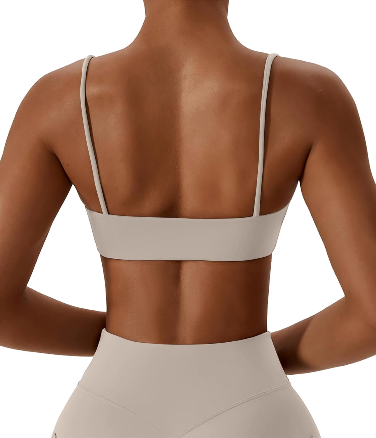 Comper Women's Sports Bras Wirefree Racerback Workout Bras Sexy Thin Straps Yoga Sport Bras with Removable Pads