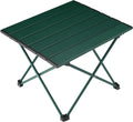Tesouro Portable Camping Table,Folding Side Table Aluminum Top for Outdoor Cooking, Hiking, Travel, Picnic (Blackish Green-Small)