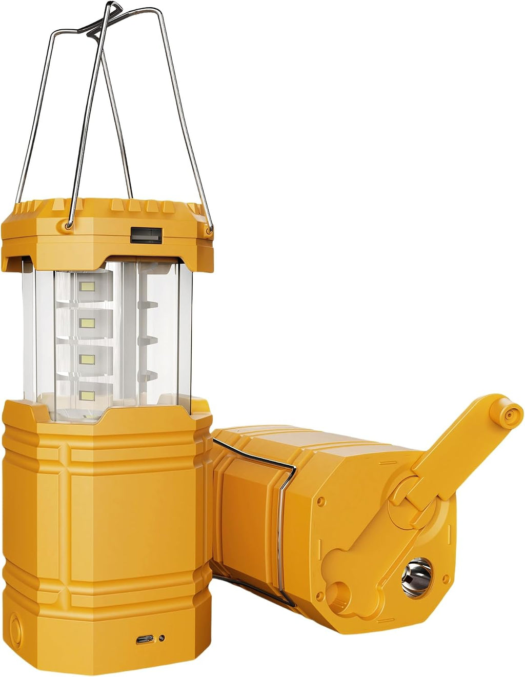 Electric Camping Lantern for Emergency, 3000mAh Solar Hand Crank Lantern