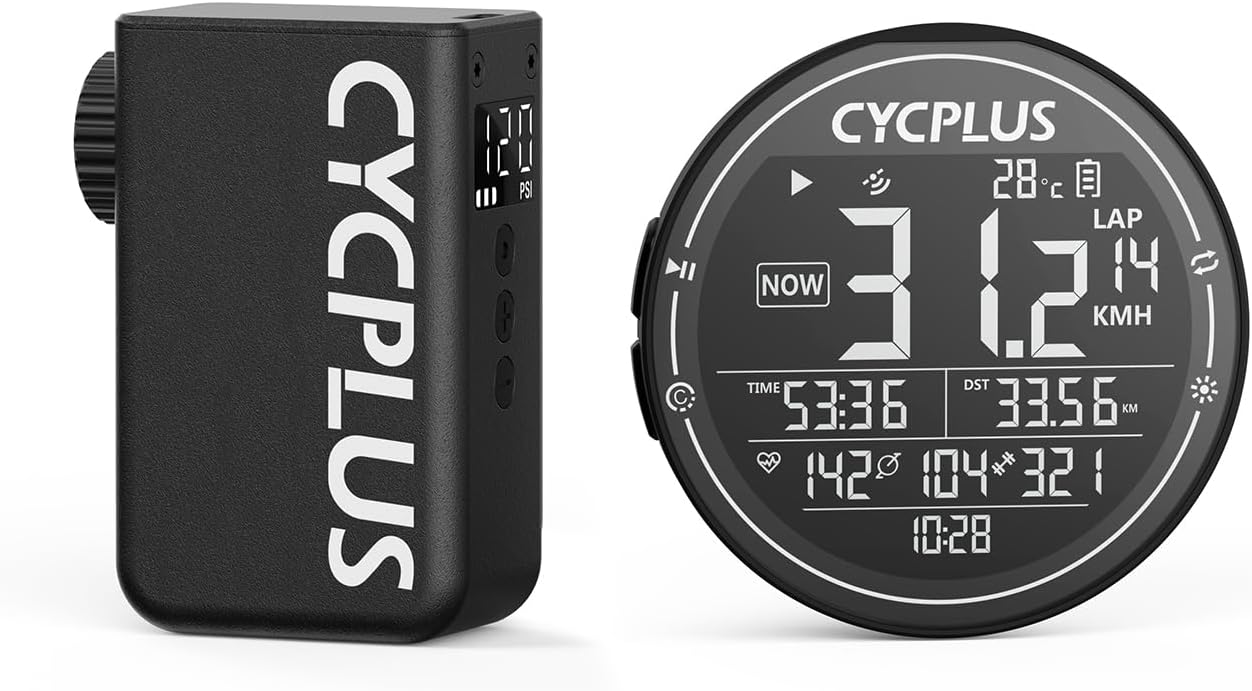 CYCPLUS Bike Pump AS2PRO + GPS Bike Computer M2