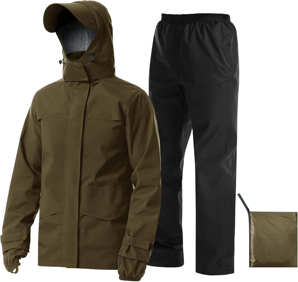 iCreek Rain Suit Waterproof Breathable Lightweight 2-Piece Rain Gear Unisex