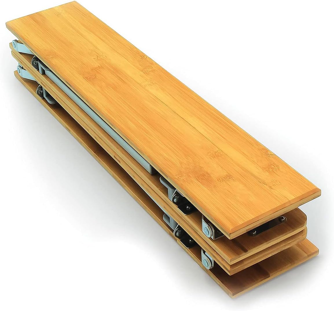 Camco Bamboo Folding Camping Table with Aluminum Legs - Natural Bamboo Top Measures 25 ½ x 19 ¾-inches & Supports Up to 85lbs - Lightweight for Added Portability & Includes Storage Bag (51895)