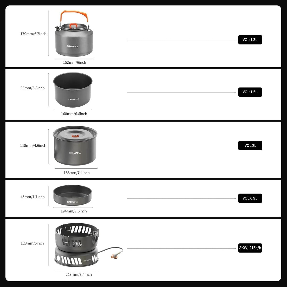 Fire Maple Versatile Outdoor Cooking Set Gas Stove Camping Cookware Kit