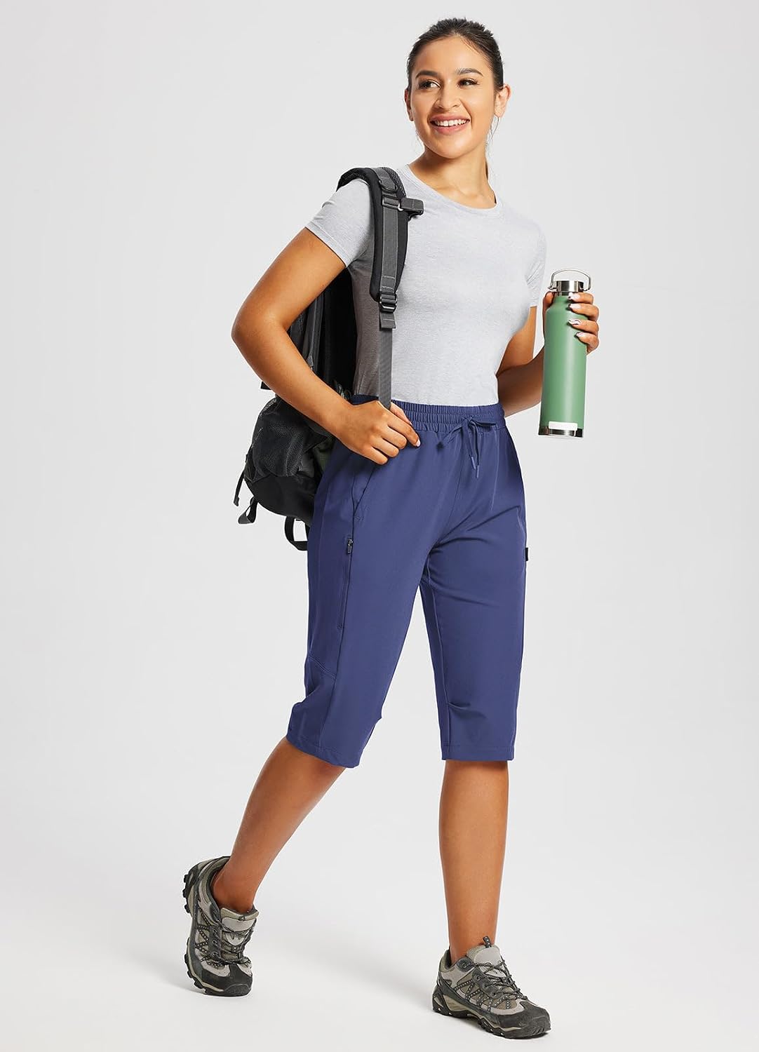 baleaf Womens's Hiking Shorts Below Knee Quick Dry Capris