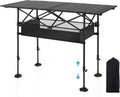 LET'S CAMP Folding Camping Table, Aluminum Roll-up Picnic Backpacking Table