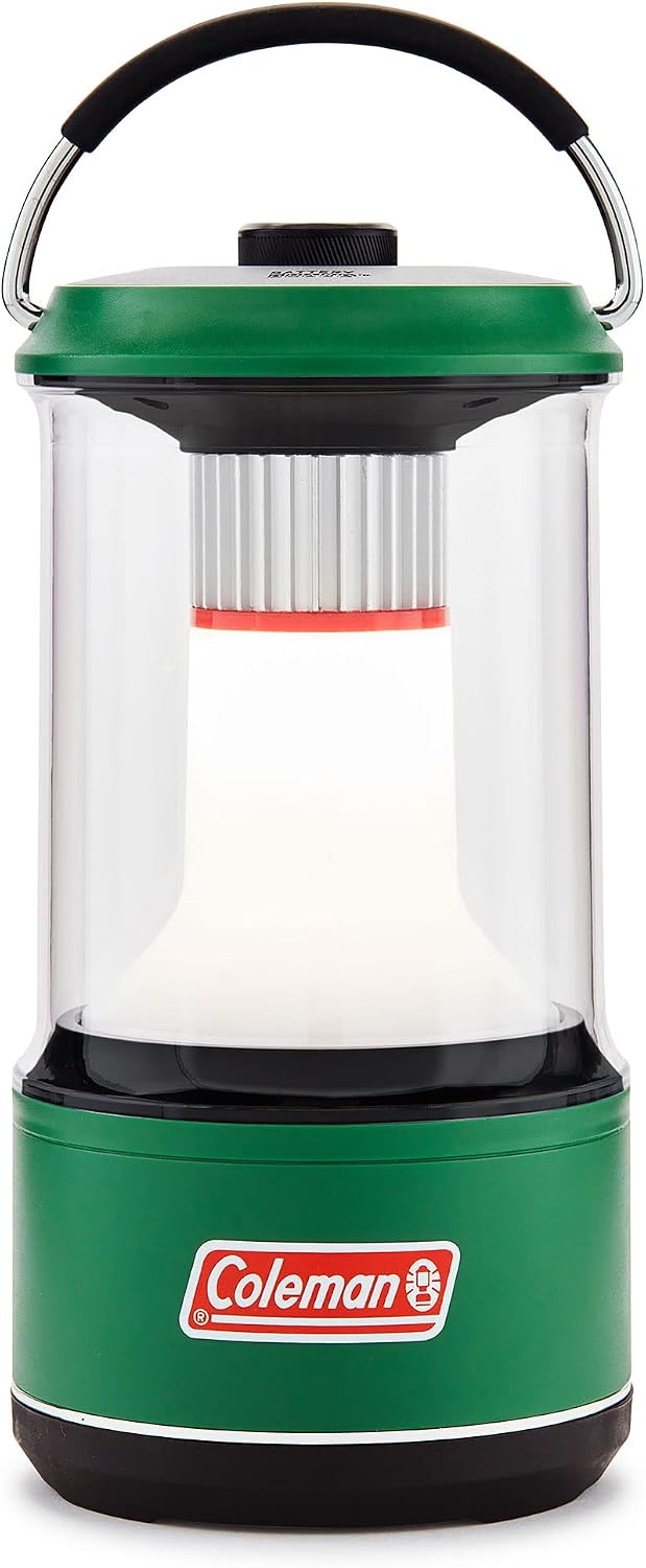 Coleman 1000 Lumens LED Water-Resistant Outdoor Camping Light Lantern with 4 Lighting Modes, and BatteryGuard Protection Technology, Green (2 Pack)