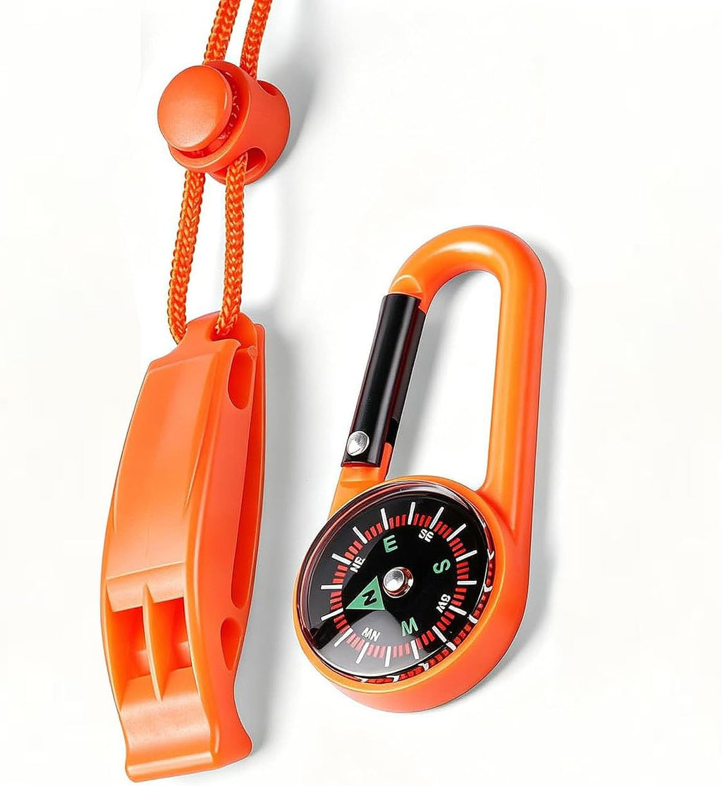 2-Pack Whistle Emergency Safety with Lanyards - High Decibel Survival Whistle for Life Jackets, Boating, Kayaking, Hiking, Hunting & Rescue