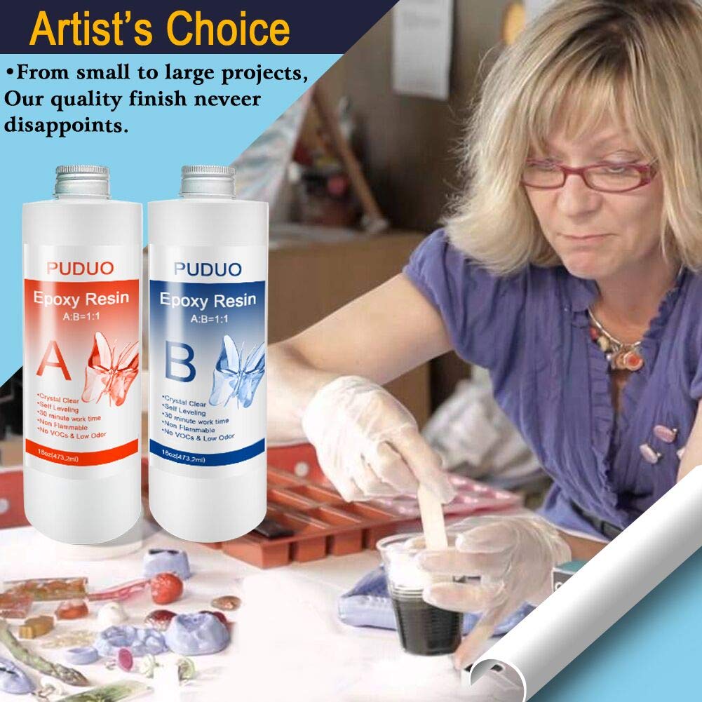 Puduo Epoxy Resin Casting and Coating Kit 32OZ