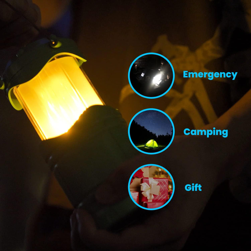 Lichamp 4 Pack LED Camping Lanterns, Dark Gray