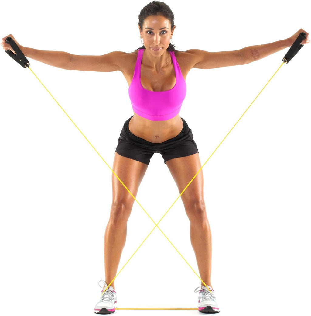 Black Mountain Products Resistance Band Set Six Bands Included - Door Anchor Workout Guide Carrying Bag Tone Build Muscle