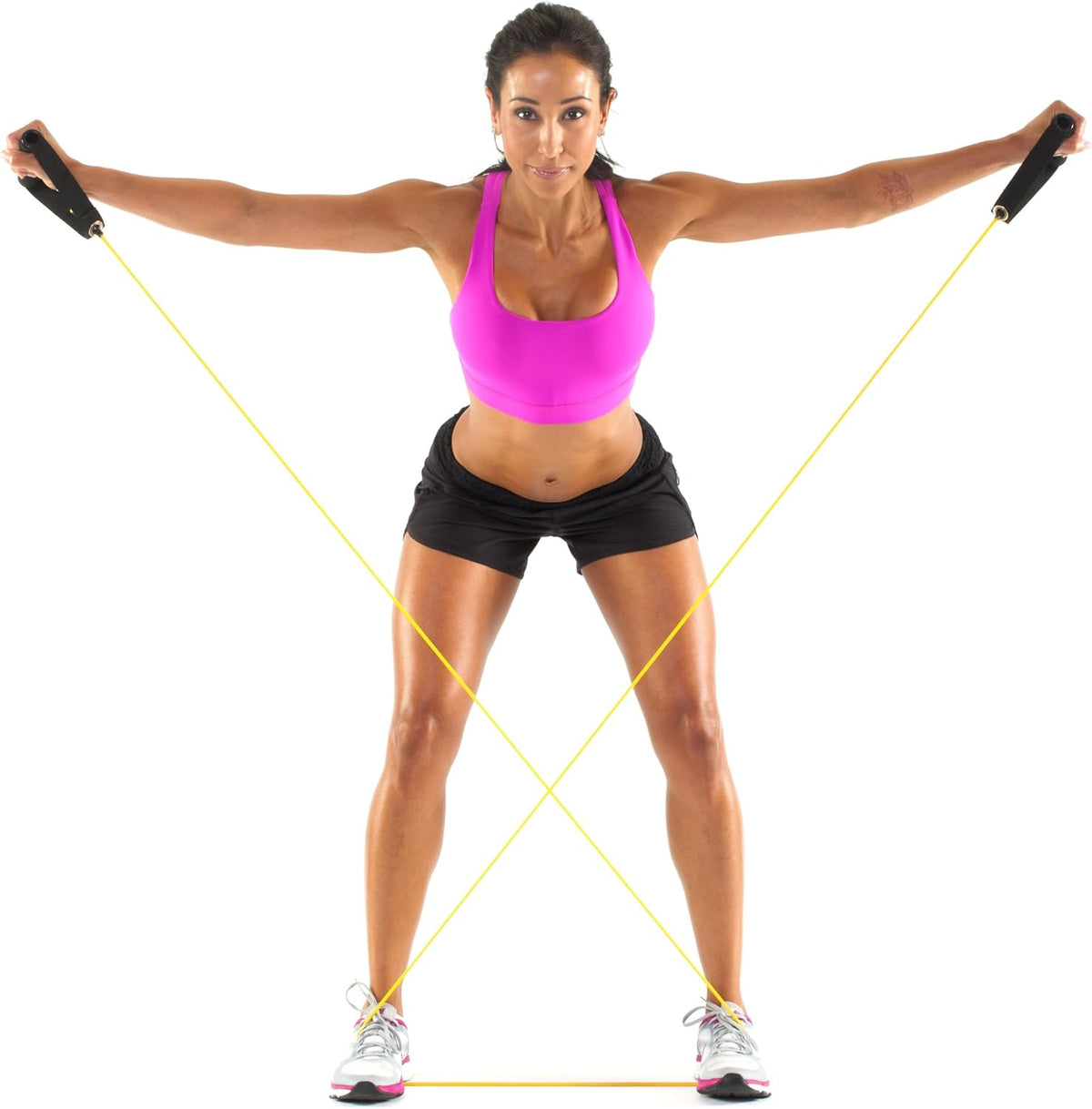 Black Mountain Products Resistance Band Set Six Bands Included - Door Anchor Workout Guide Carrying Bag Tone Build Muscle