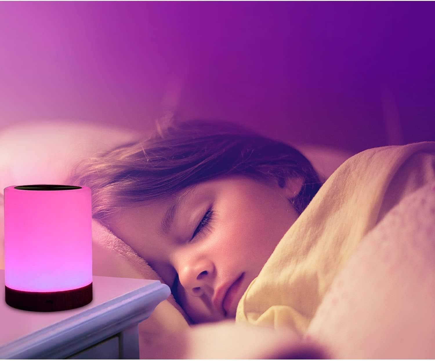 UNIFUN Bedside Touch Lamp Rechargeable Dimmable RGB LED Table Night Light