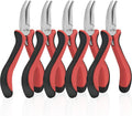 5-Pack 5-Inch Bent Nose Pliers for Jewelry Making, Spring Loaded