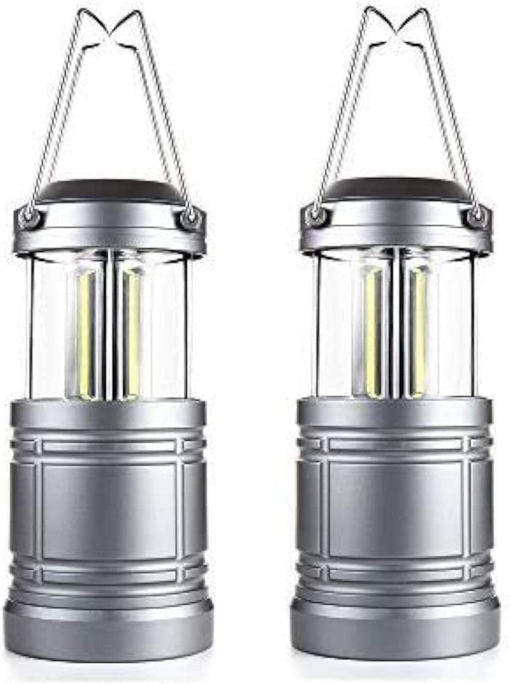 2 Pack LED Camping Lantern ,Battery Powered Hanging Lanterns - Survival Kit for Hurricane, Emergency, Storm, Power Outage