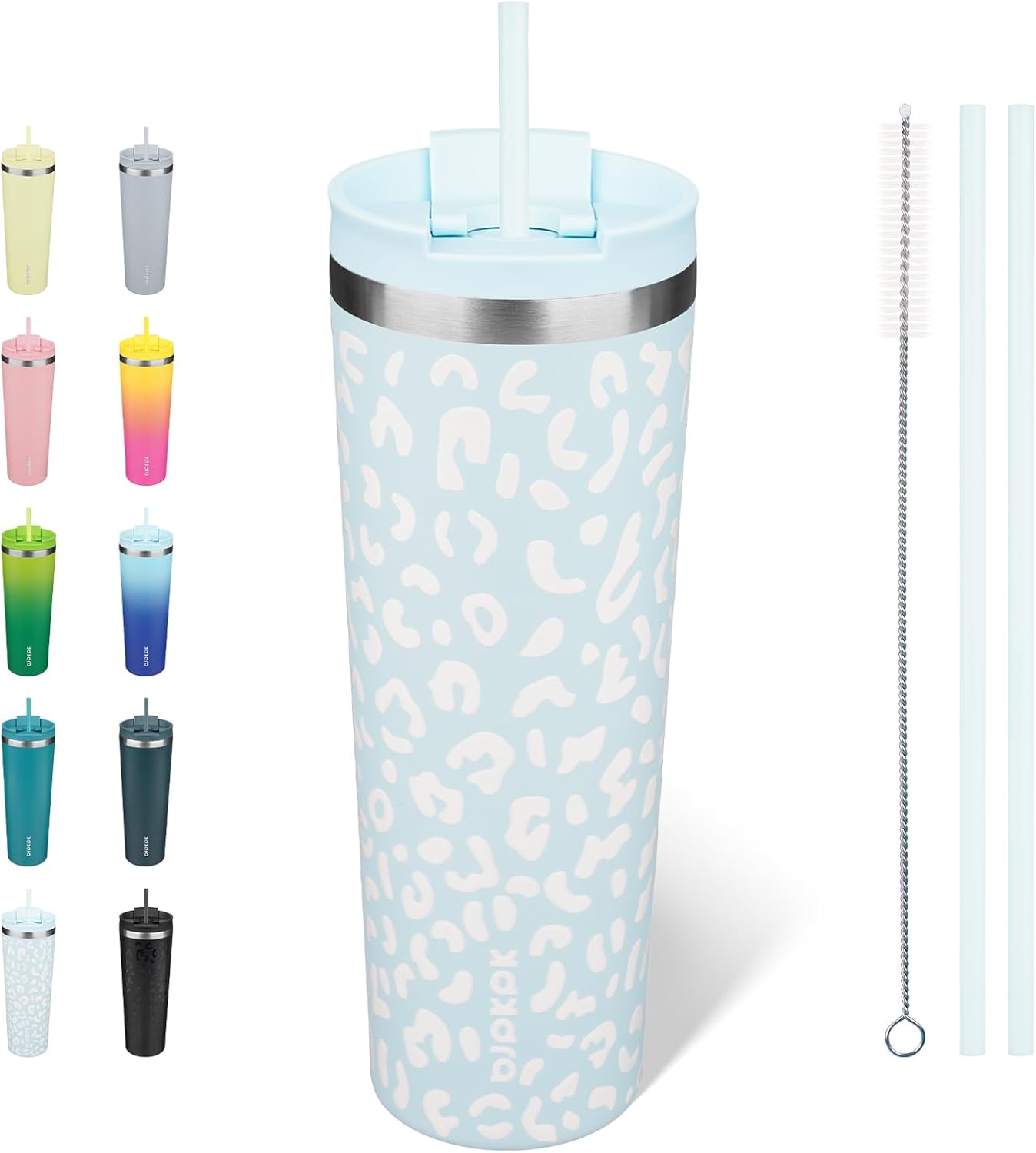 BJPKPK 30 oz Coffee Tumbler with Straw, Insulated Stainless Steel Cup