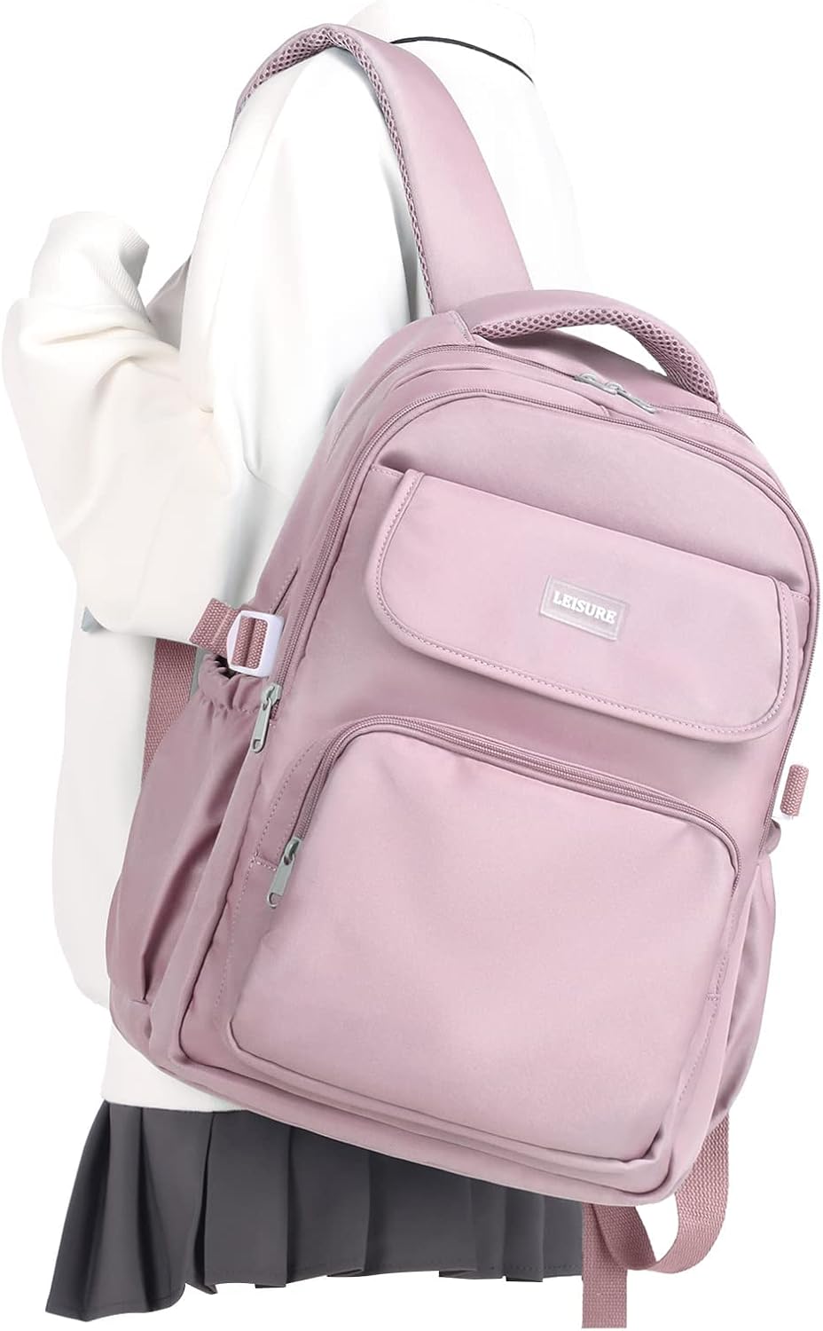 Waterproof School Backpack For College Students Women,Simple Kawaii Bookbags,Casual Laptop Travel Daypack Backpacks,Lightweight School Bags For Girls(Purple)