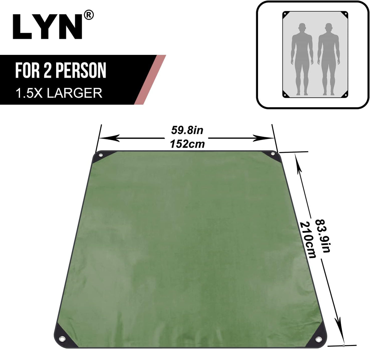 LYN Heavy Duty Emergency Blanket Survival Gear Waterproof Insulated Blanket Emergency Tarp for Camping, Hiking, Bushcraft