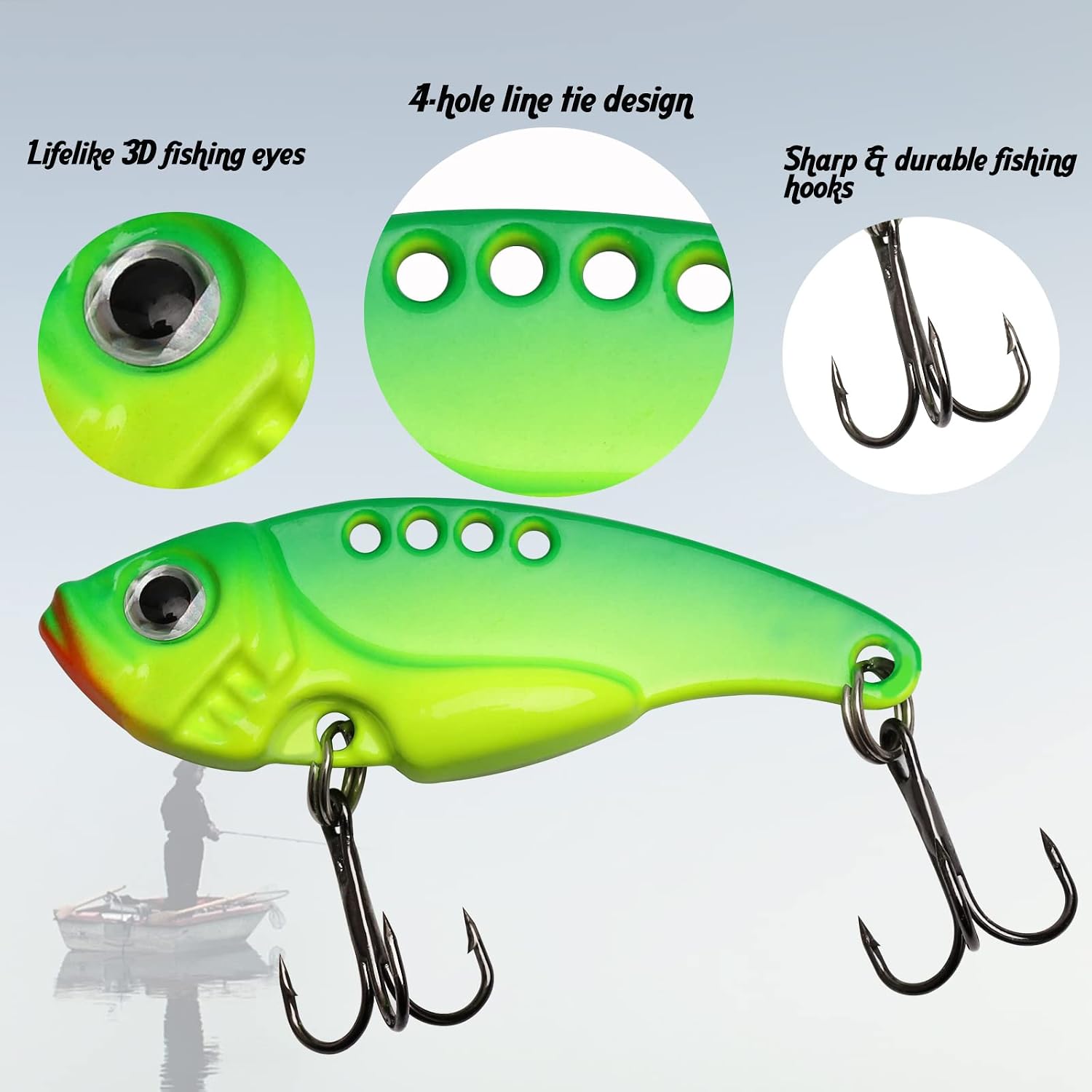 Dovesun Blade Bait Fishing Lures Swimbait Fishing Spoons 15pcs