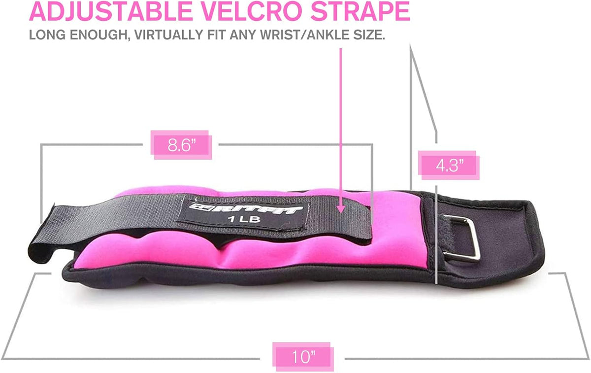 RitFit Adjustable Ankle Weights for Women & Men