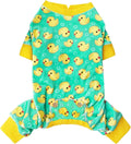 KYEESE Velvet Dog Pajamas for Small Dogs Soft Onesie Shirt, Yellow Duck