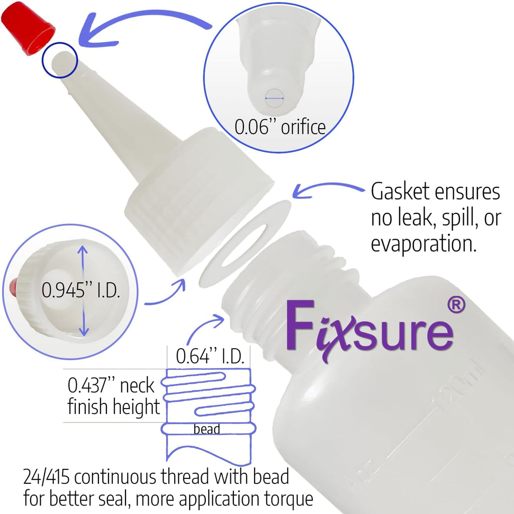 FIXSURE Plastic Squeeze Bottles with Red Tip Cap, 4 Oz Squirt Bottle For Ketchup, BBQ, Sauces, Syrup, Condiments, Oil, Pancake, Cookie Decorating, Dressings, Travel, Camping, Lab, Arts and Crafts (1)