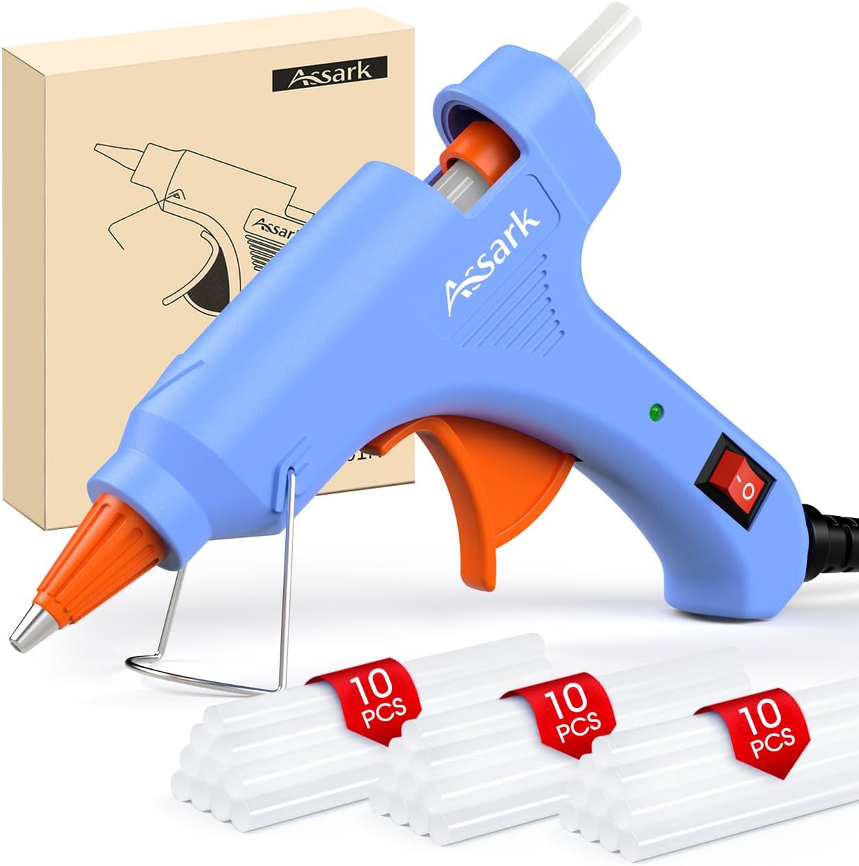 Assark 30W Mini Hot Glue Gun Kit with 30 Glue Sticks