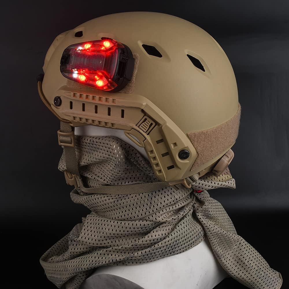 NOBUHIRO 4 Modes Tactical Helmet Light with Visible LED+IR Constant/Strobe