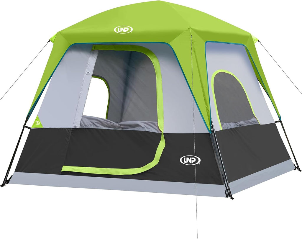 UNP 2/4/6/8 Person Tent, Portable Cabin Tent, Camping Tent 4-Person Easy Set Up, Waterproof with Top Rainfly for Outdoor Camping/Hiking
