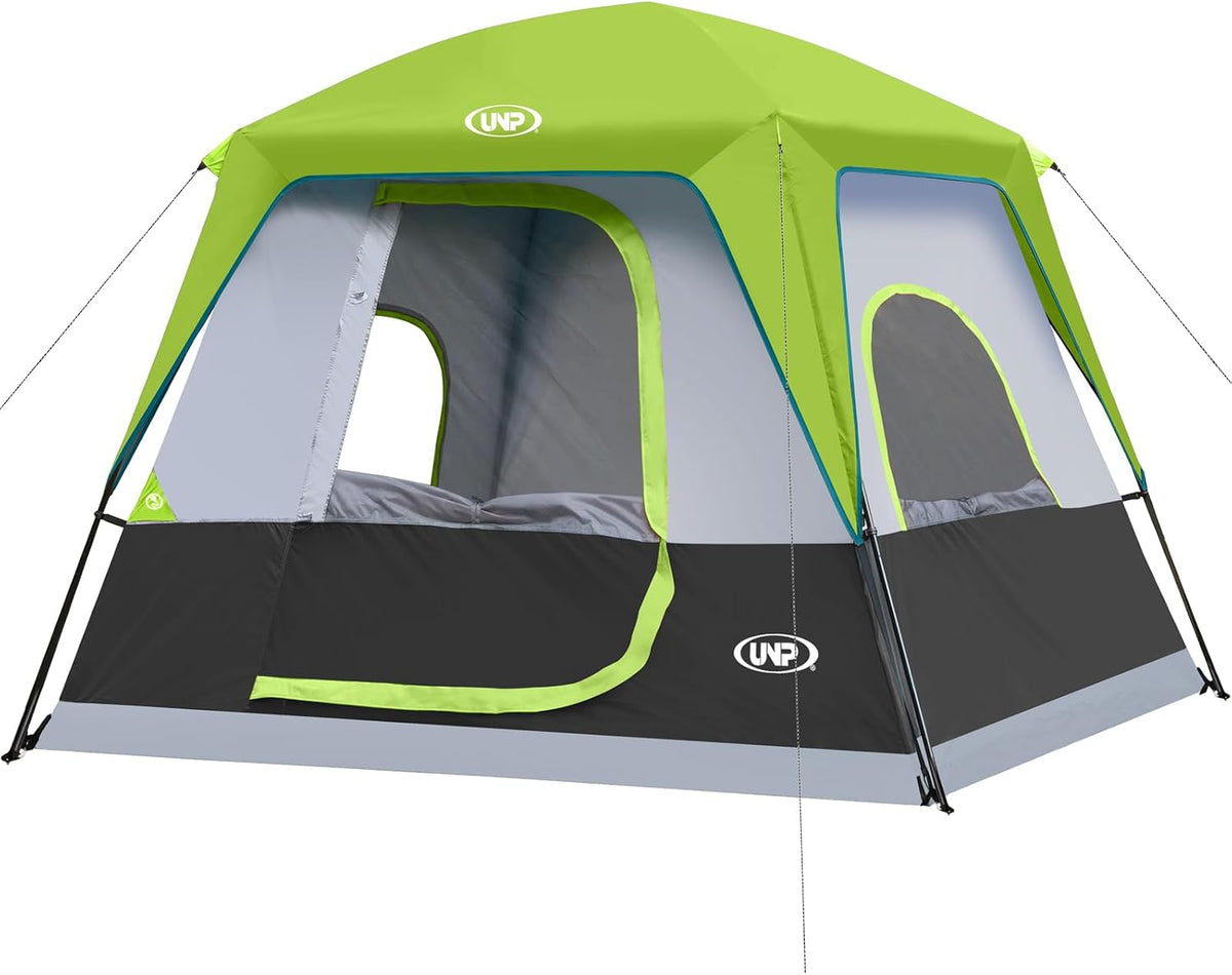 UNP 2/4/6/8 Person Tent, Portable Cabin Tent, Camping Tent 4-Person Easy Set Up, Waterproof with Top Rainfly for Outdoor Camping/Hiking