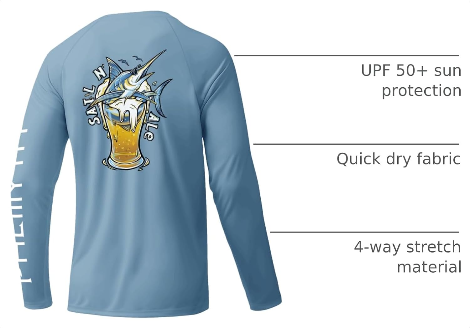 Palmyth Fishing Shirts for Men Long Sleeve UPF 50+ T Shirt Sun Protection