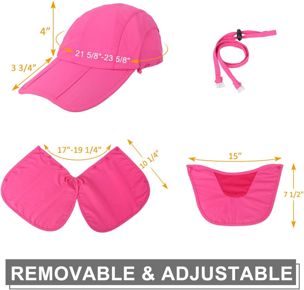 CRISTGEE Foldable Sun Cap, Fishing Hats, UPF 50+ Protection Caps with Face Mask Neck Flap