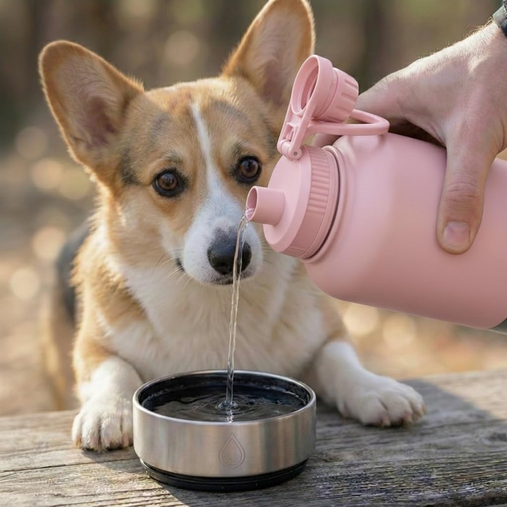 Portable Dog Water Bottle 32oz Insulated Travel Bottle for Small Dogs