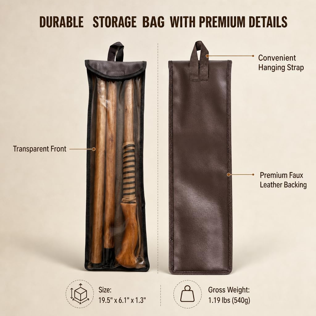 FOREST PILOT 3pc Detachable Walking Stick Pine Handle 55 Inches